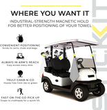 Magnetic Towel, Gray | Top-Tier Microfiber Golf Towel with Deep Waffle Pockets | Industrial Strength Magnet for Strong Hold to Golf Carts or Clubs